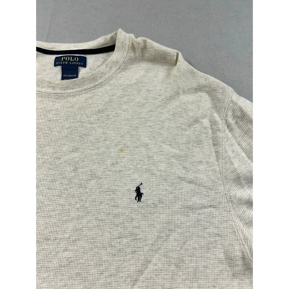 Polo Ralph Lauren Mens Waffle Knit Crewneck Long Sleeve Shirt Thermal 2XL